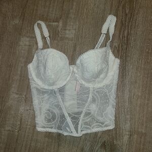 NWOT Victoria's Secret Elegant White Lace Bustier Corset Top 36D